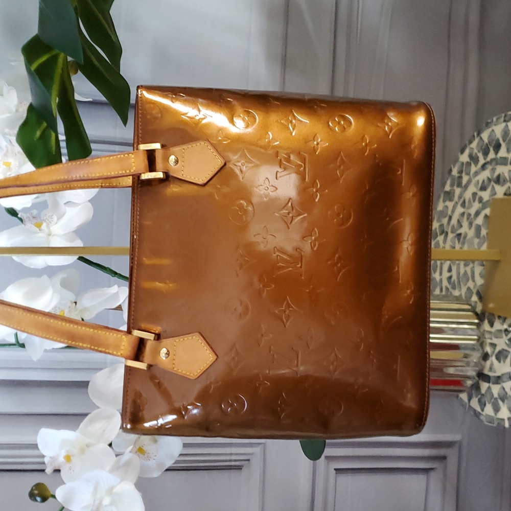 Louis Vuitton Brown Houston Vernis Leather monogram Tote Bag gold hardware LV - Picture 11 of 17